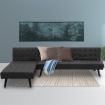 Sarantino 3-Seater Faux Leather Sofa Bed Lounge Chaise Couch - Black