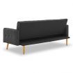 Sarantino 3 Seater Modular Linen Fabric Sofa Bed Couch - Black