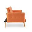 Sarantino 3 Seater Modular Linen Fabric Sofa Bed Couch Armrest Orange