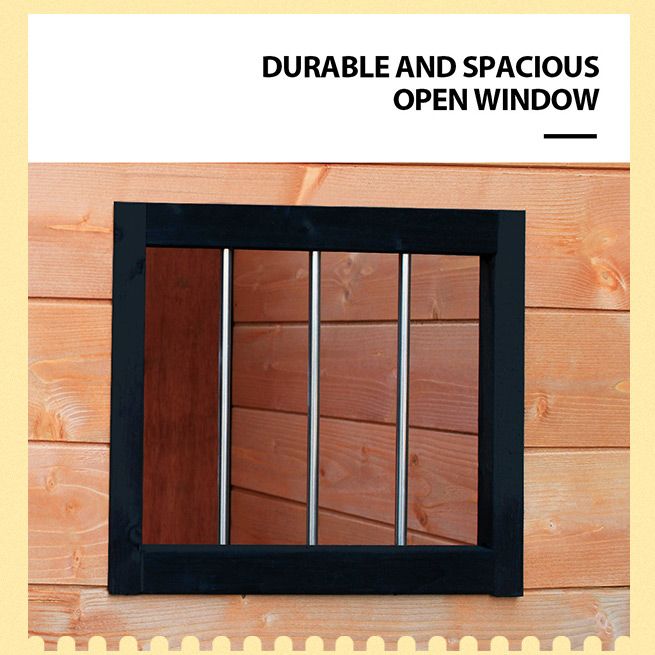 Petscene Outdoor XXL Dog Kennel Fir Wood Pet House w/ Patio Door