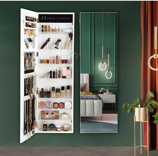 Wooden Lockable Mirror Jewellery Door Wall Mounted Jewellery