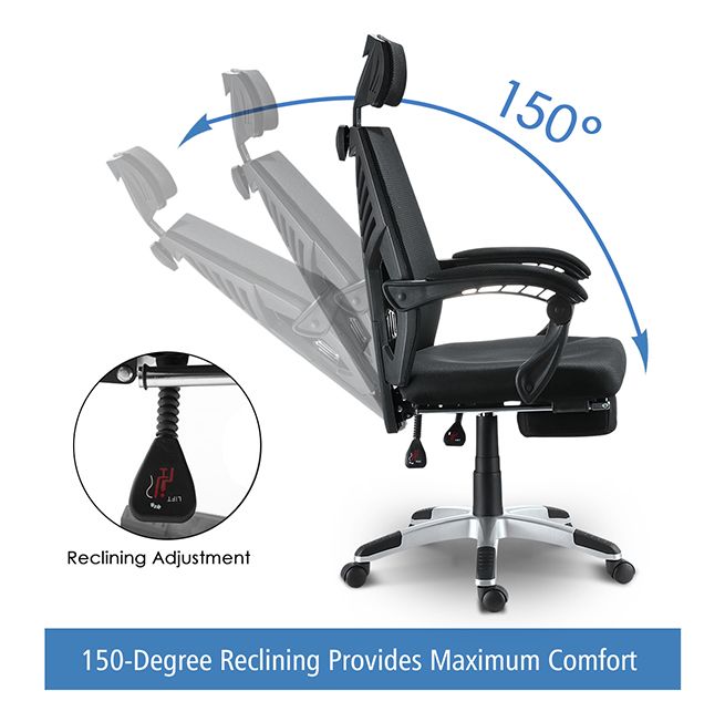 Executive High Back Mesh Office Computer Chair with Retractable ...