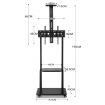 32"-75" Mobile TV Floor Stand Bracket Freestanding Television Mount w/ Shelf