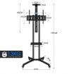 32"-65" Mobile TV Floor Stand Freestanding Television Bracket Swivel TV Mount w/ Shelf