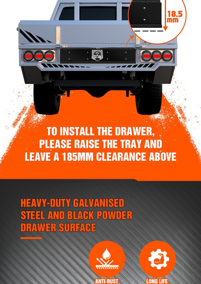 Steel Under Tray Tool Box Truck Ute Tool Boxes ToolBox Roller Drawer