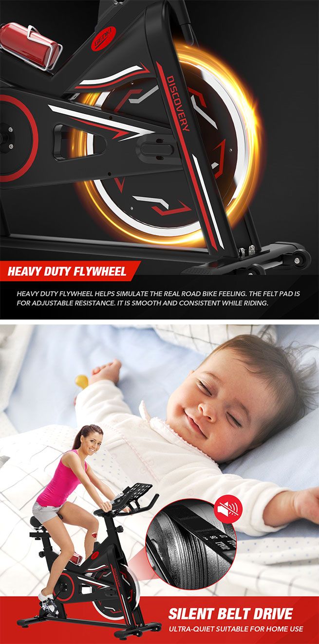 Genki Stationary Spin Bike Indoor Cycling Exercise Workout Equipment