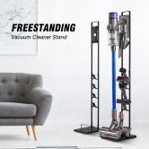 Freestanding Cordless Vacuum Cleaner Metal Stand Rack Hook Black