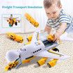 Large Airplane Toy with 6 Construction Trucks Set for 3 Year Old Kids