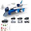 Large Airplane Toy with 6  Police Cars Set for 3 Year Old Kids