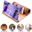 12 Inch Foldable Smart Phone Screen Amplifier Projector  Wooden Phone Holder Stand with 3D Screen Magnifying Amplifying Glass