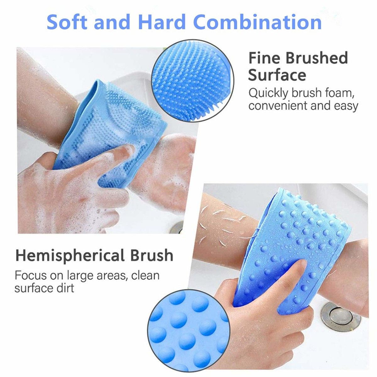 Updated Back Scrubber for Shower, 30 inches/76CM Silicone Bath Body ...