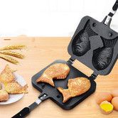 Cake Pan Waffle Pan Cake Pan Bread Waffle Maker Aluminum Alloy Non-stick Waffle Cake Baking Mold Plate (Fish Mould)