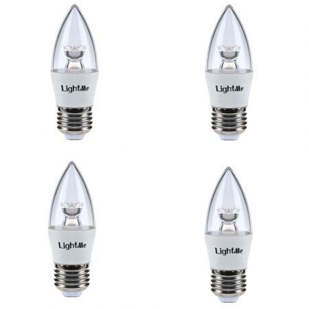 Lightme 4Pcs 5W 110-240V 420Lm C37 E27 3000K LED Bulbs