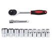 12pcs 1/4 inch ( 6.3MM ) Socket Set Ratchet Wrench Extension Rod Combo Tools for Car Repairing