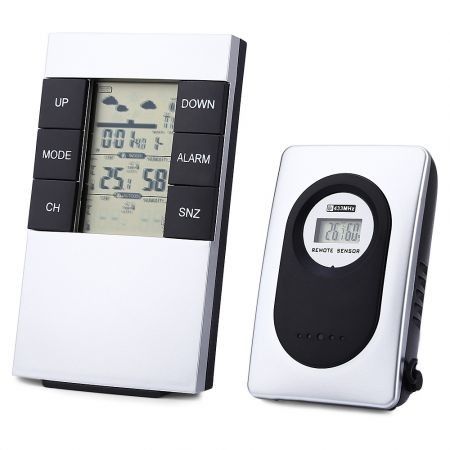 TS - H146 433MHz Wireless Weather Station Alarm Clock Indoor Outdoor Thermometer Humidity