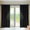 2X Blockout Curtains Blackout Curtain Bedroom Window Eyelet Black 140CM x 244CM