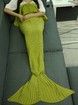 Super Soft Plaid Knitted Sleeping Bag Mermaid Tail Blanket