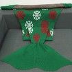 Christmas Snows Design Knitted Mermaid Tail Blanket