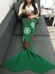 Christmas Snows Design Knitted Mermaid Tail Blanket