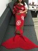 Christmas Snows Design Knitted Mermaid Tail Blanket