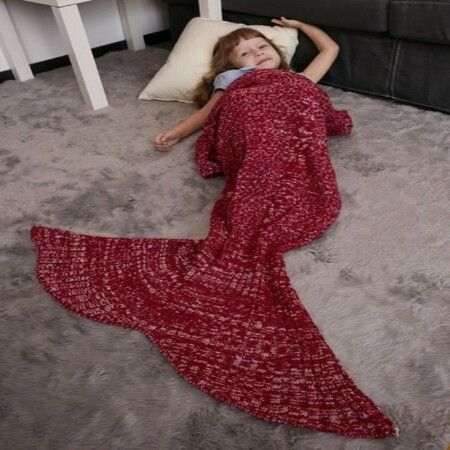 Keep Warm Crochet Knitting Mermaid Tail Style Blanket For Kids
