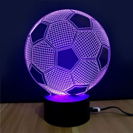 3D Colorful Football Model Touch Switch LED Table Lamp