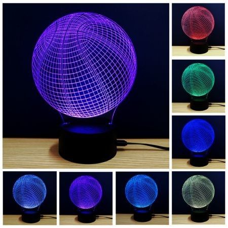 3D Colorful Basketball Model Touch Switch LED Table Lamp