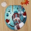 Christmas Baubles Snowman Pattern 3 Pcs Toilet Mat Bath Mat