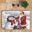 Father Christmas and Snowman Pattern 3Pcs Bathroom Mats Set