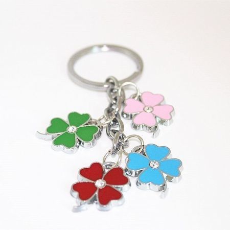 Creative Colorful Four-leaf Clover Pendant Key Chain