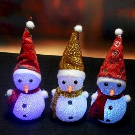 JUEJA Novelty LED Glowing Christmas Snowman RGB Colour Night Light for Children Romantic Home Decorative
