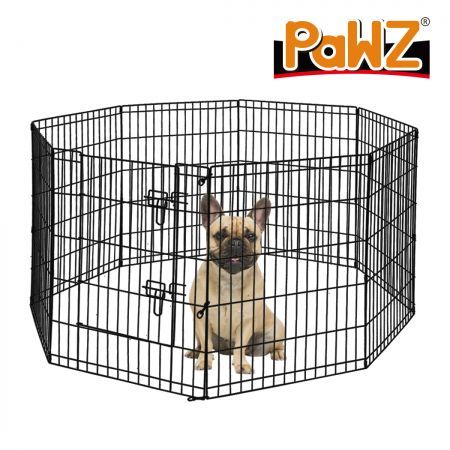 PaWz Pet Dog Playpen Puppy Exercise 8 Panel Enclosure Fence Black With Door 30" PaWz Pet Dog Playpen Puppy Exercise 8 Panel Enclosure Fence Black With Door 30"