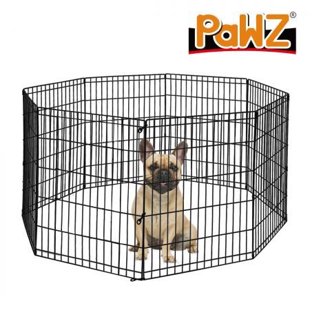PaWz Pet Dog Playpen Puppy Exercise 8 Panel Fence Black Extension No Door 42"