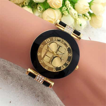 Fashion Preaty Casual Quartz Watch Women Crystal Silicone Watches Dress Watch