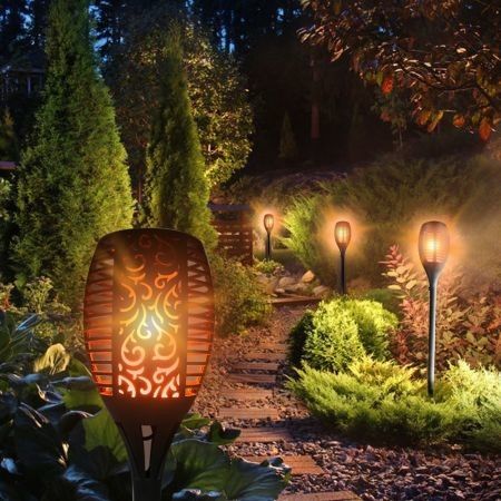 Utorch LED Solar Flickering Flame Torch Light Landscape Lighting