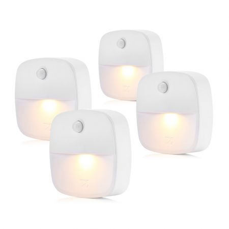 YOC 4PCS Stick-on Motion Sensor Warm White LED Night Light