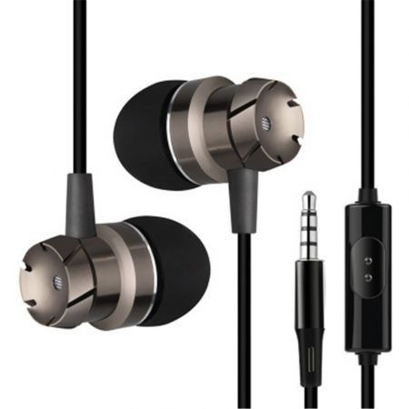 Wired Metal In Ear Headphone Noise Isolating Stereo Bass Earphone With Mic
