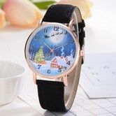 XR2496 Christmas Series Analog Quartz PU Leather Quartz Watch for Women