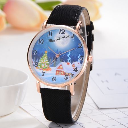 XR2496 Christmas Series Analog Quartz PU Leather Quartz Watch for Women