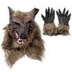 Werewolf Latex Mask Gloves Wolf Claw Halloween Party Cosplay Costumes Props Game