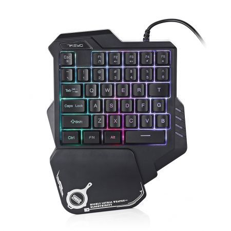 G30 Wired Gaming Keypad with LED Backlight 35 Keys One-handed Membrane Keyboard