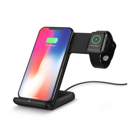 2 in 1 Fast Charging Wireless Charger Stations for Apple Watch / iPhone X / 8 Plus