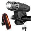 Bike Cycling Waterproof Front Light +Taillight Super Light With USB Rechargable