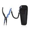 Aluminum Alloy Fishing Pliers Split Ring Cutter with Sheath and Retractable Tether Combo