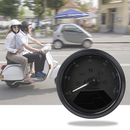 Universal Digital Motorcycle LCD Screen Speedometer Odometer Tachometer