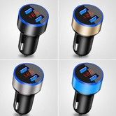 3.1A Dual USB LED Car Charger with Blue Indicator Light Multi-protection Universal for 12V/24V Vehicles