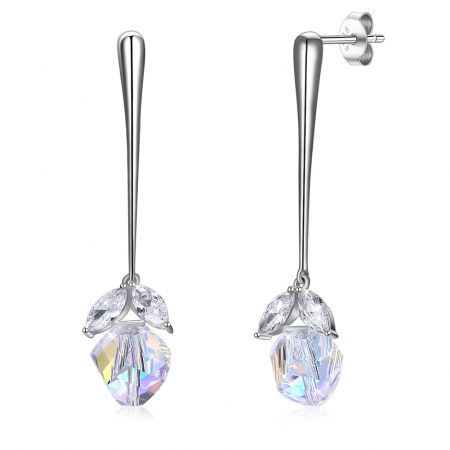 Irregular Crystal S925 Sterling Silver Earrings