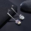 Irregular Crystal S925 Sterling Silver Earrings