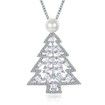 Zircon Christmas Necklace in The Shape of Christmas Tree