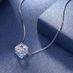 S925 Crystal Square Sterling Silver Necklace